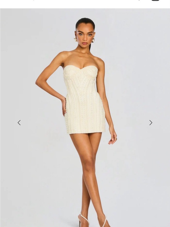 Retrofete Dresses & Skirts - Retrofete Strapless Beaded Pearl Mini Dress *Like New, Worn Once*